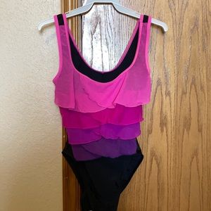Ombré Ruffle One Piece Swimsuit